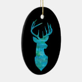 Décoration En Céramique Aquarelle bleue Cerf Silhouette (Droite)