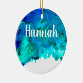 Décoration En Céramique Aquarelle bleue Design océanique abstrait (Droite)