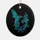 Décoration En Céramique Aquarelle bleue Stylisée Colibri (Gauche)