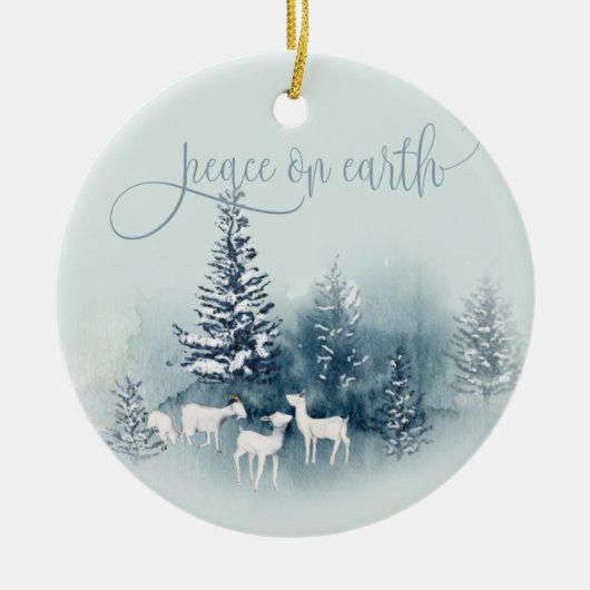 Décoration En Céramique Aquarelle Bois Chèvres magiques (Devant)