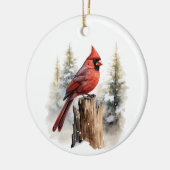 Décoration En Céramique Aquarelle Cardinal Red Bird Customisée Noël (Gauche)