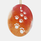 Décoration En Céramique Aquarelle Chien Paw Traces (Droite)