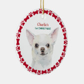 Décoration En Céramique Aquarelle Chihuahua Noël personnalisé (Droite)