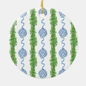 Décoration En Céramique Aquarelle Chinoiserie Wreath Noël Monogramme (Dos)