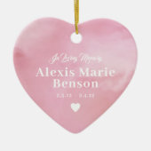 Décoration En Céramique Aquarelle commémorative pour bébé rose (Devant)