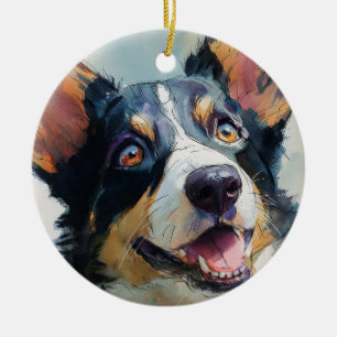 Décoration En Céramique Aquarelle corgi gallois cardigan