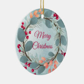 Décoration En Céramique Aquarelle couronne de Noël rustique moderne (Droite)