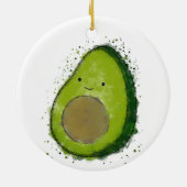 Décoration En Céramique Aquarelle Cute Avocado (Dos)