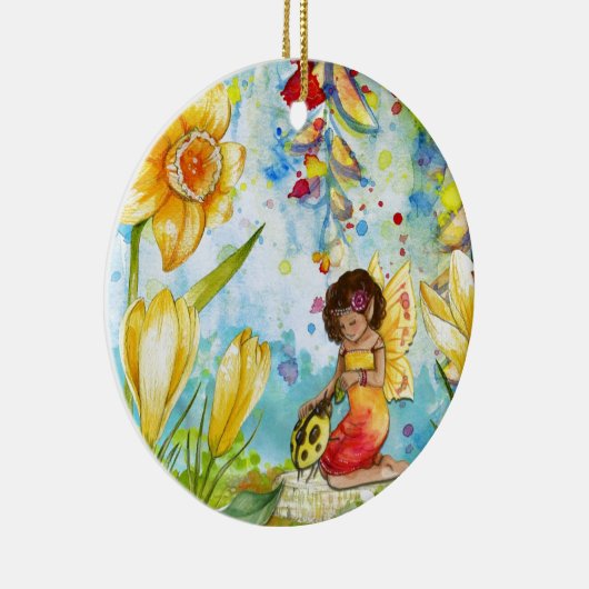 Décoration En Céramique Aquarelle de fée illustration fantaisie (Droite)