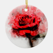 Décoration En Céramique Aquarelle de fleur rouge - wb (Devant)