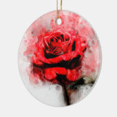 Décoration En Céramique Aquarelle de fleur rouge - wb (Gauche)