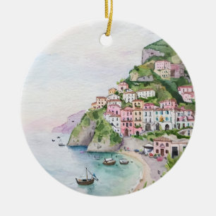 Décoration En Céramique Aquarelle de la côte d'Amalfi