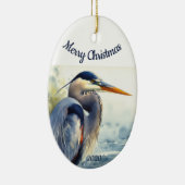 Décoration En Céramique Aquarelle de Noël sur mesure Great Blue Heron (Droite)