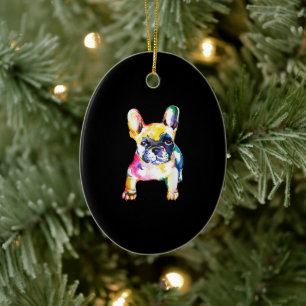 Décoration En Céramique Aquarelle d'origine main Français Bulldog Cadeau