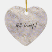 Décoration En Céramique Aquarelle Empreinte de léopard de glam jaune (Devant)