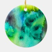 Décoration En Céramique Aquarelle en marbre bleu vert (Dos)