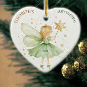 Décoration En Céramique Aquarelle Fairy Custom Girl First Christmas