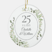 Décoration En Céramique Aquarelle Feuille 25e anniversaire Mariage (Gauche)