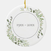 Décoration En Céramique Aquarelle Feuille 25e anniversaire Mariage (Dos)