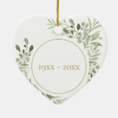 Décoration En Céramique Aquarelle Feuille 50e anniversaire Mariage (Dos)