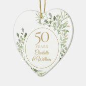 Décoration En Céramique Aquarelle Feuille 50e anniversaire Mariage (Gauche)