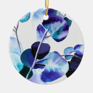 Décoration En Céramique Aquarelle feuilles de gommier eucalyptus