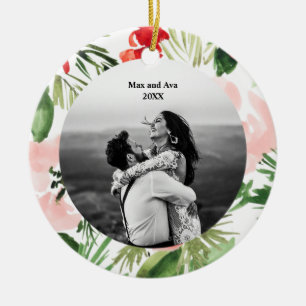 Décoration En Céramique Aquarelle Fleur Noël design