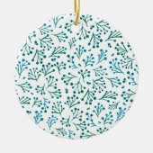 Décoration En Céramique Aquarelle fleurs d'hiver - turquoise (Devant)