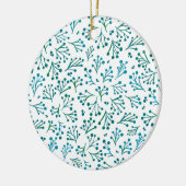 Décoration En Céramique Aquarelle fleurs d'hiver - turquoise (Gauche)