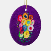 Décoration En Céramique Aquarelle fleurs violettes fleuries florales (Droite)