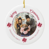 Décoration En Céramique Aquarelle florale moderne Noël (Dos)