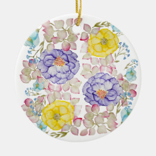 Décoration En Céramique Aquarelle florale motif élégant