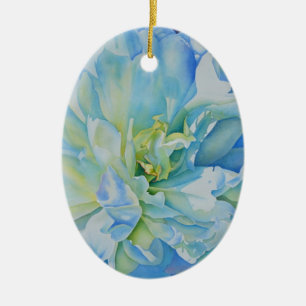 Décoration En Céramique Aquarelle florale sarcelle bleue élégante 