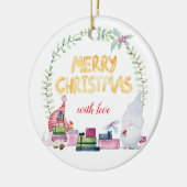 Décoration En Céramique Aquarelle gnomes de Noël (Gauche)