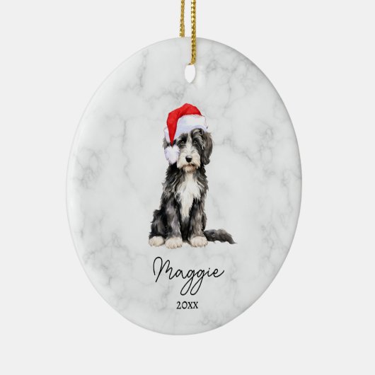 Décoration En Céramique Aquarelle Goldendoodle fantôme noir et blanc (Droite)