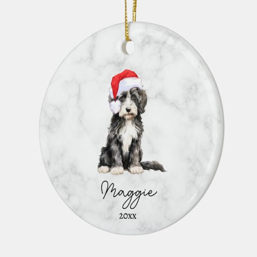 Décoration En Céramique Aquarelle Goldendoodle fantôme noir et blanc (Gauche)