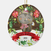 Décoration En Céramique Aquarelle gris mignonne Chat Noël (Gauche)