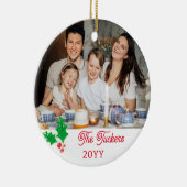 Décoration En Céramique Aquarelle Holly Berries Photo famille (Droite)