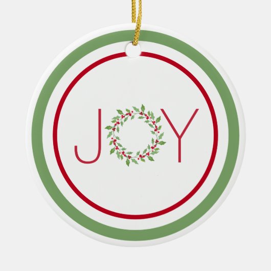 Décoration En Céramique Aquarelle Holly Wreath (Devant)