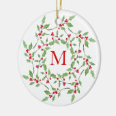 Décoration En Céramique Aquarelle Holly Wreath 2 (Gauche)