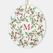 Décoration En Céramique Aquarelle Holly Wreath 3 (Gauche)