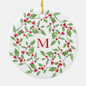 Décoration En Céramique Aquarelle Holly Wreath 3 (Dos)