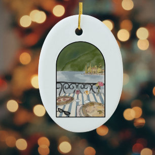 Décoration En Céramique Aquarelle Lac de Côme Italie