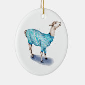 Décoration En Céramique Aquarelle Llama en bleu Sweat (Droite)
