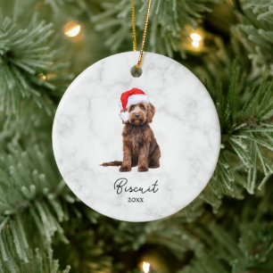 Décoration En Céramique Aquarelle Marron Chocolat Goldendoodle