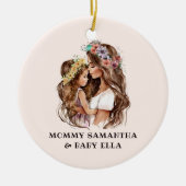 Décoration En Céramique Aquarelle mère et fille (2) (Devant)