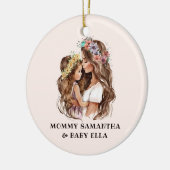 Décoration En Céramique Aquarelle mère et fille (2) (Gauche)