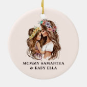 Décoration En Céramique Aquarelle mère et fille (2) (Dos)