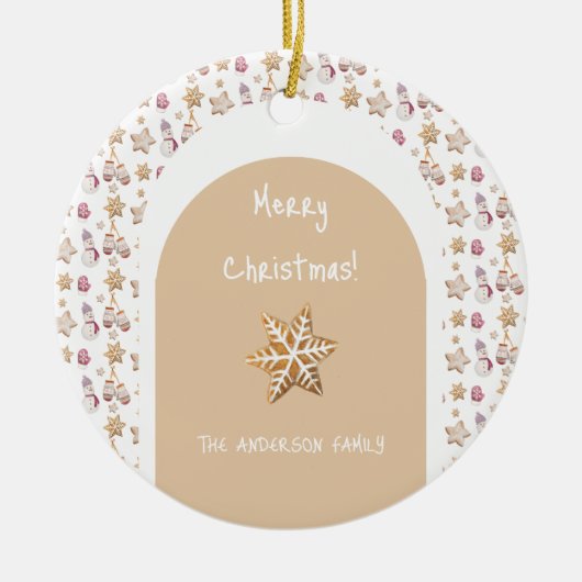 Décoration En Céramique Aquarelle mignonne Glowes d'hiver Cookies de moton (Devant)