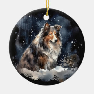 Décoration En Céramique Aquarelle Noël